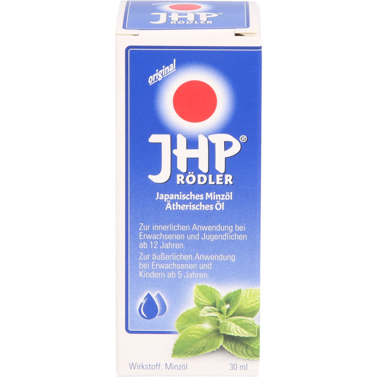 JHP Rödler Japanese Peppermint Oil for headache and congestion, in a 30ml bottle