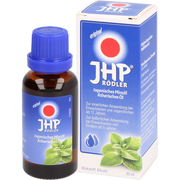 JHP Rödler Japanese Peppermint Oil for headache and congestion, in a 30ml bottle