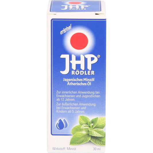 JHP Rödler Japanese Peppermint Oil for headache and congestion, in a 30ml bottle