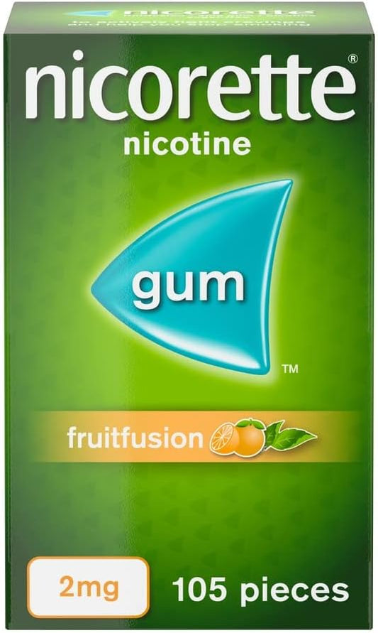 Nicorette Gum Fruit Fusion 2mg, 105 Pieces