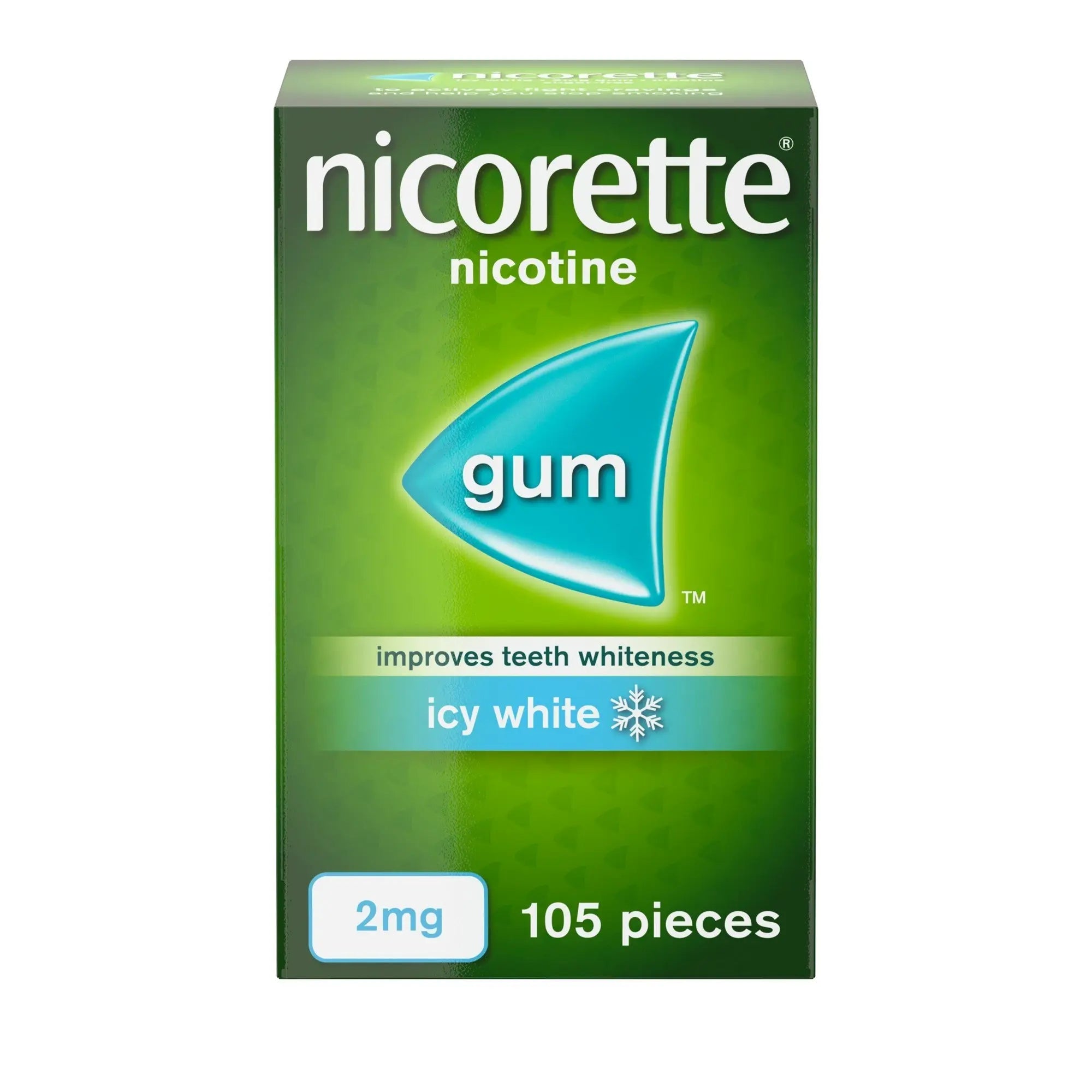 Nicorette Icy White Gum 2mg, 105 Pieces