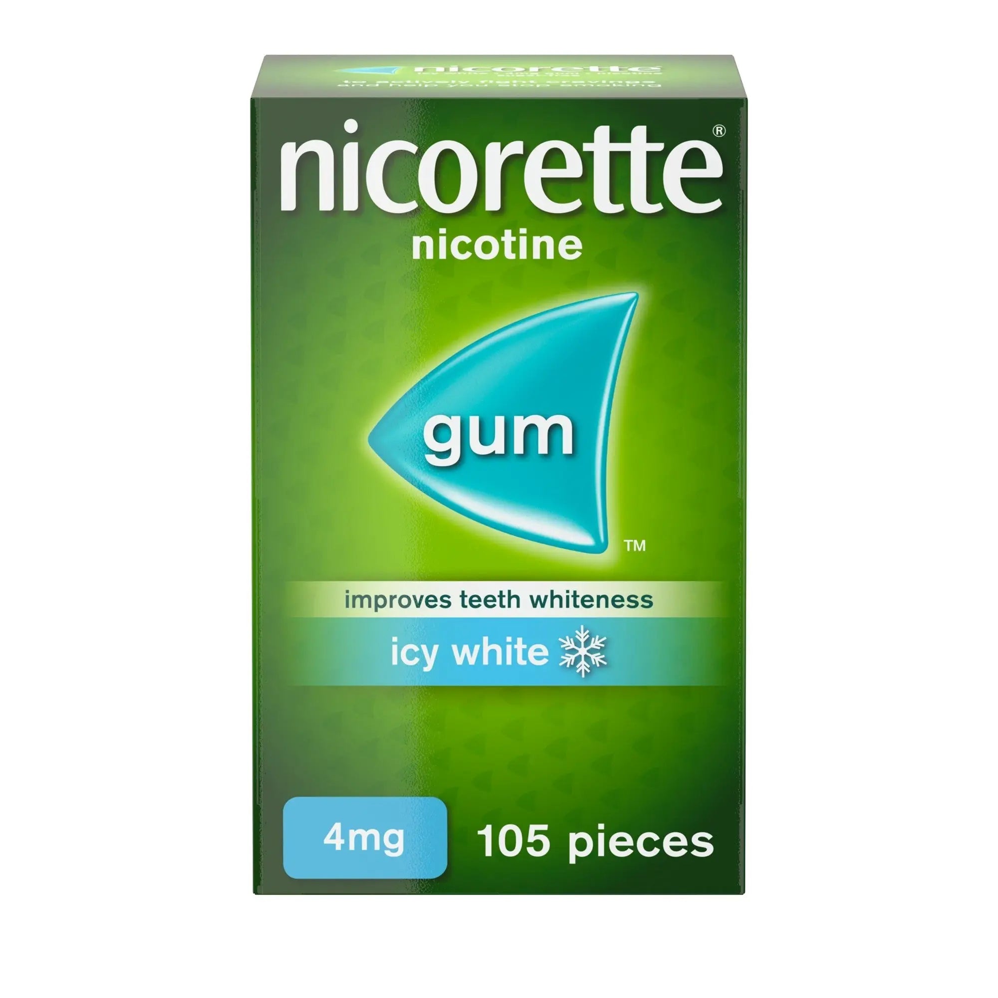 Nicorette Icy White Gum 4 mg, 105 Pieces