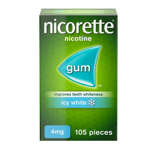 Nicorette Icy White Gum 4 mg, 105 Pieces