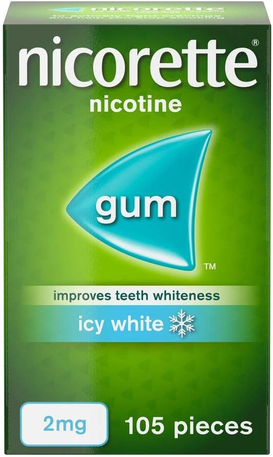 Nicorette Icy White Gum 2mg, 105 Pieces