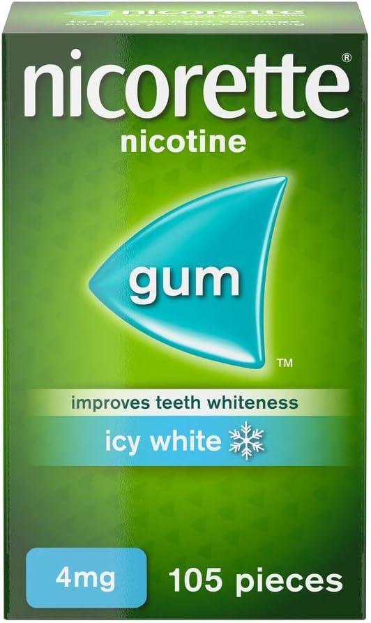 Nicorette Icy White Gum 4 mg, 105 Pieces