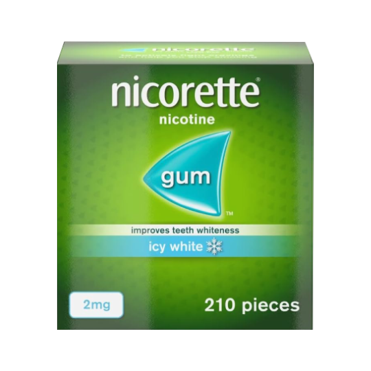 Nicorette Icy White Gum 2mg, 210 Pieces