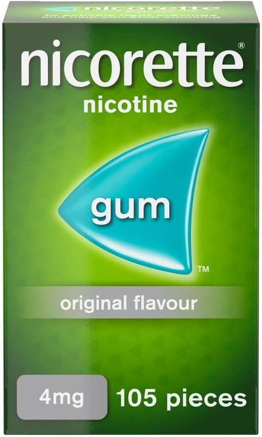 Nicorette Original Flavour Gum 4 MG,105 Pieces