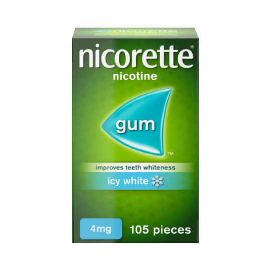 Nicorette Icy White Gum 4 mg, 105 Pieces